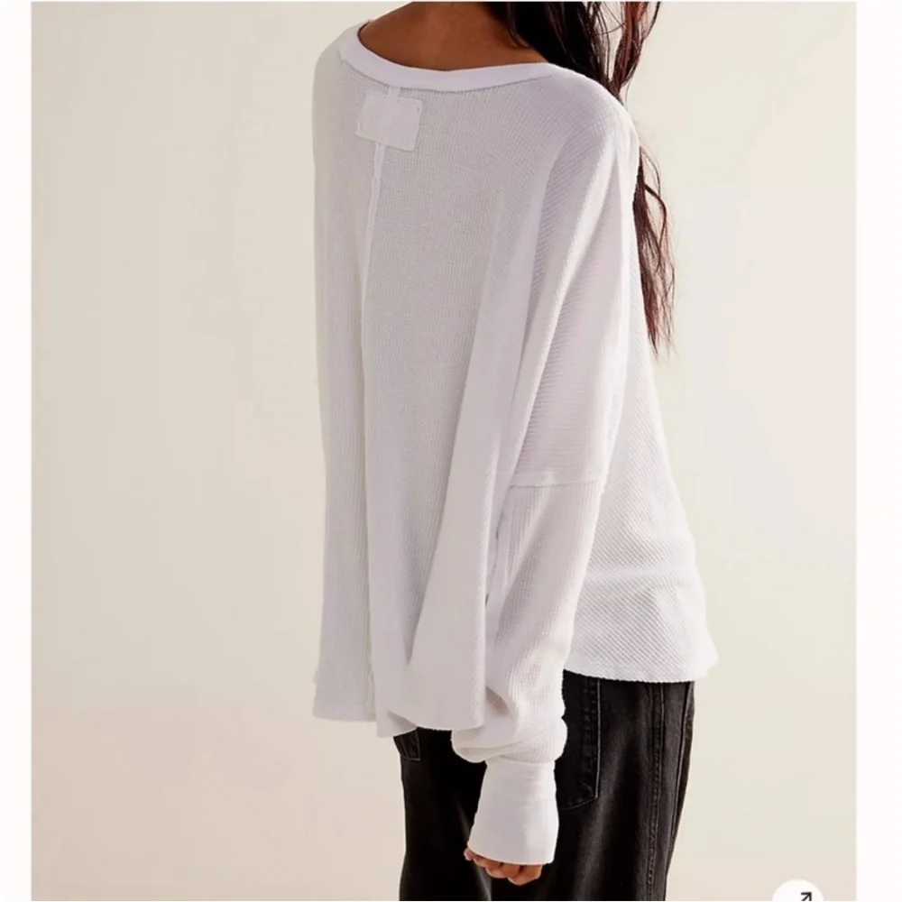 Free People Deep Notch Neck Thermal Tee - Picture 3 of 3